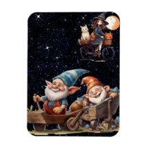 Schattige Heks En Gelukkige Gnome Flexibele Fotoma