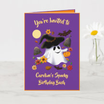 Schattige heks geest trick or treat begraafplaats