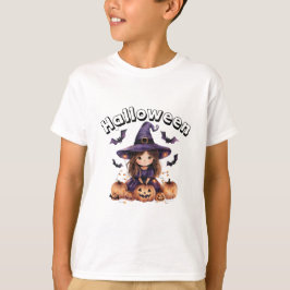 Schattige heks Halloween Kinder T-shirt