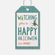 Schattige Heks Wenst Je een Gelukkig Halloween Cad