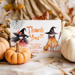 Schattige heksenfeest Halloween verjaardag bedankt<br><div class="desc">Schattige heksenfeest Halloween verjaardagskaart. Overeenkomende objecten beschikbaar.</div>