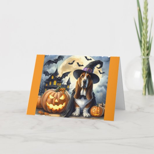 Schattige Heksenhond Halloween Kaart (Voorkant)