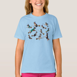 Schattige Heksenhonden Halloween Kinderen T-shirt
