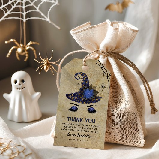 Schattige Heksenmeisjes Halloween Bedankt Favor Cadeaulabel