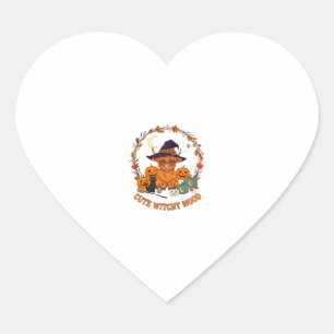 Schattige Hekserige Stemming Halloween Hoogland Ko Hart Sticker