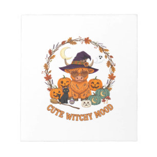 Schattige Hekserige Stemming Halloween Hoogland Ko Notitieblok