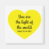 Schattige Helder Geel Hart Licht van de Wereld Wit Magneet (Voorkant)