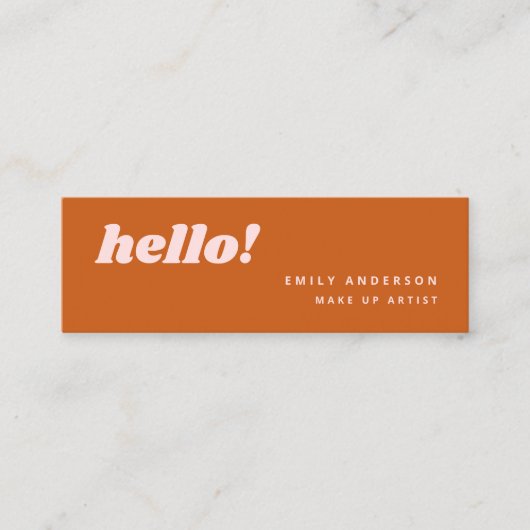 Schattige Helder Kleurrijk Sinaasappel Roze Mini Visitekaartje (Voorkant)