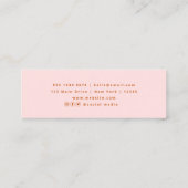 Schattige Helder Kleurrijk Sinaasappel Roze Mini Visitekaartje (Achterkant)