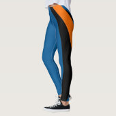 Schattige Helder Sinaasappel, Blauw & Zwart Leggin Leggings (Links)