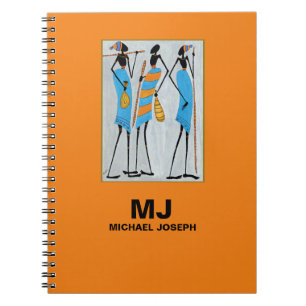 Schattige, Helder Sinaasappel, Maasai Warriors Notitieboek