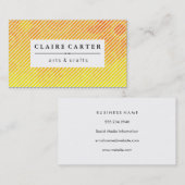 Schattige heldere bloemige diagonale strepen visitekaartje (Voorkant / Achterkant)