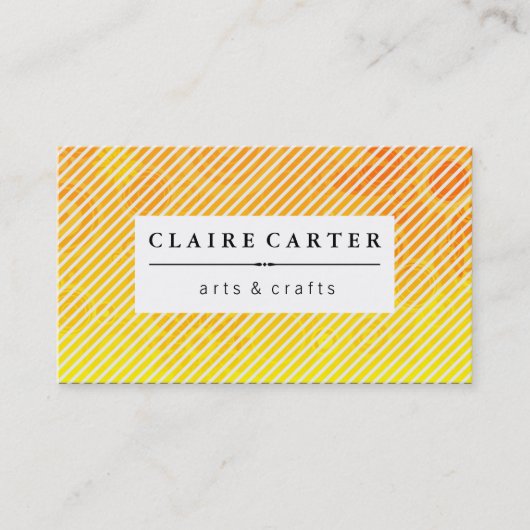 Schattige heldere bloemige diagonale strepen visitekaartje (Voorkant)