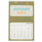 Schattige heldere Doodle 2026 kalender (Jan 2027)
