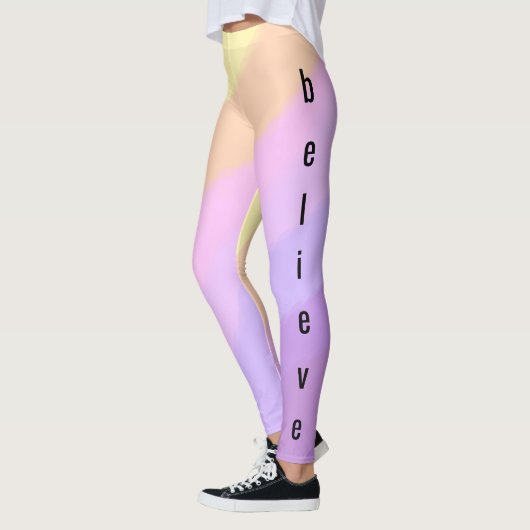 schattige heldere neonborstels eenhoorn kleuren leggings (Links)