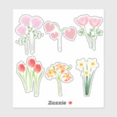 Schattige heldere waterverf bloemen sticker (Vel)