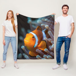 Schattige Heldergele Oceaan Vis Onderwater Afbeeld Fleece Deken