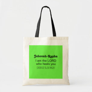 Schattige helende Bijbeltekst limoengroen christel Tote Bag