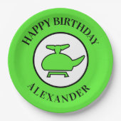 Schattige helikopterverjaardag papieren bordje (Voorkant)