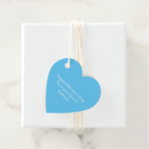 Schattige hemelsblauw hart Valentijnsdag klaslokaa Bedankjes Labels