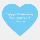 Schattige hemelsblauw hart Valentijnsdag klaslokaa Hart Sticker (Voorkant)