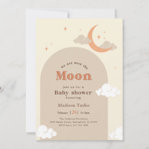 Schattige Hemelse Maan en Sterren Baby Shower Kaart