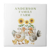 Schattige Hen Boerderij Huis gepersonaliseerd Tegeltje (Voorkant)