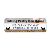 Schattige Hen House Achtertuin Boerderij Kippen en Etiket (Voorkant)