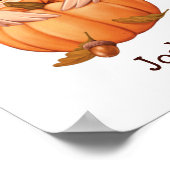 Schattige Herfst Baby met naam Poster (Hoek)