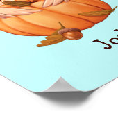 Schattige Herfst Baby met naam Poster (Hoek)