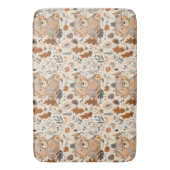 Schattige Herfst Beer & Woodland Bladerpatroon Badmat (Voorkant Verticaal)