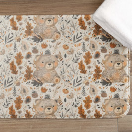 Schattige Herfst Beer & Woodland Bladerpatroon Badmat