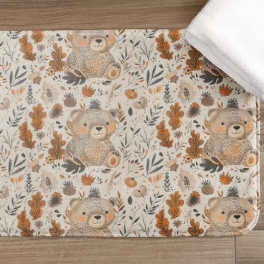 Schattige Herfst Beer & Woodland Bladerpatroon Badmat