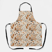 Schattige Herfst Beer & Woodland Bladerpatroon Schort (Voorkant)