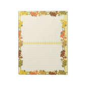 Schattige  herfst bloemengeel Sinaasappel Notitieblok (Linkerzijde)