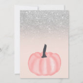 Schattige herfst blos roze kleine pompoen 1e verja kaart (Achterkant)