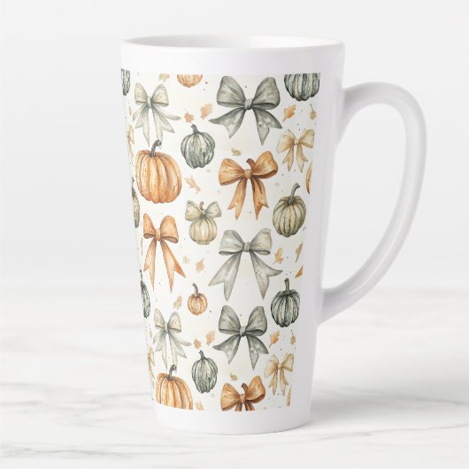 Schattige Herfst boog patroon Latte Mok (Rechts)