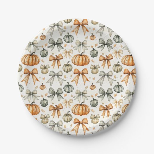 Schattige Herfst boog patroon Papieren Bordje (Voorkant)