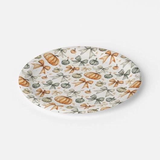 Schattige Herfst boog patroon Papieren Bordje (Gekanteld)