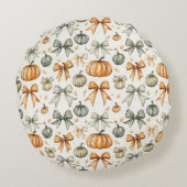 Schattige Herfst boog patroon Rond Kussen (Achterkant)