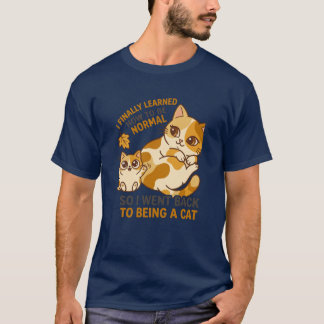 Schattige herfst calico kat en kitten spelen met b t-shirt