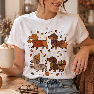 Schattige herfst dachshund parade thuiskomst honde t-shirt