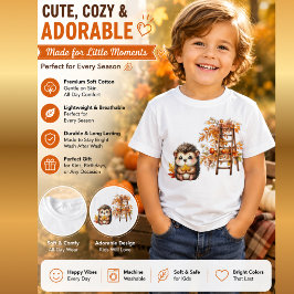 Schattige herfst egel met oogstladder illustratie Tri-Blend shirt