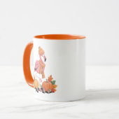 Schattige Herfst Flamingo Muts Sjaal Pompoenen Mok (Voorkant links)