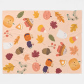 Schattige Herfst Fleece Deken (Voorkant (Horizontaal))