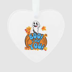 Schattige herfst Halloween geest Boo! Ik zie je! S Ornament