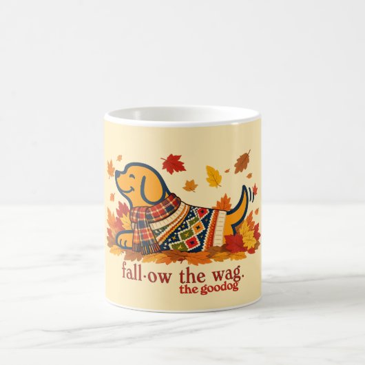 Schattige herfst hond liefhebber koffiemok (Center)