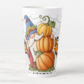 Schattige Herfst Kabouter & Gestapelde Pompoenen K Latte Mok (Voorkant)