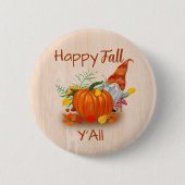 Schattige Herfst Kabouter In Pompoenveld Ronde Button 5,7 Cm (Voorkant)