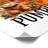 Schattige Herfst Koe Hé Daar Pompoen Herfst Thanks Poster (Hoek)